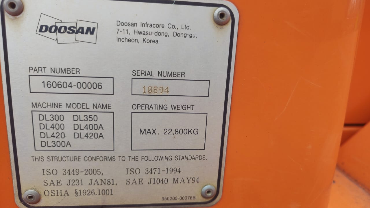 CARGADOR DOOSAN DL300A - Image 9