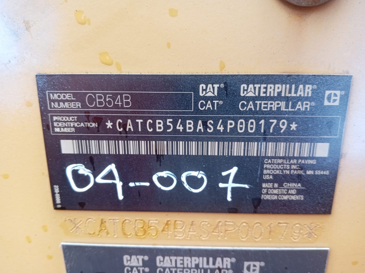 COMPACTADOR DOBLE RODILLO CAT CB54S4P - Image 2